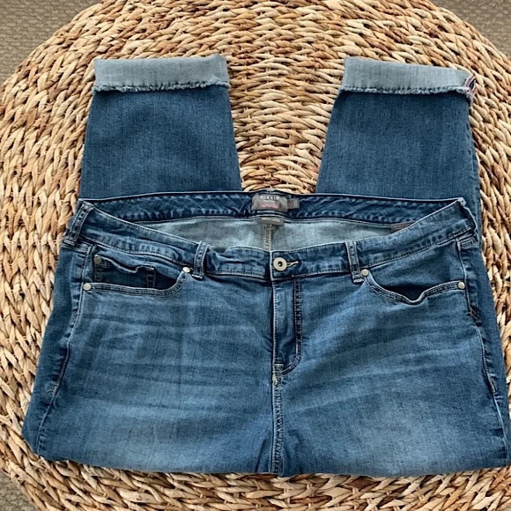 Torrid Distressed Crop Boyfriend Jean